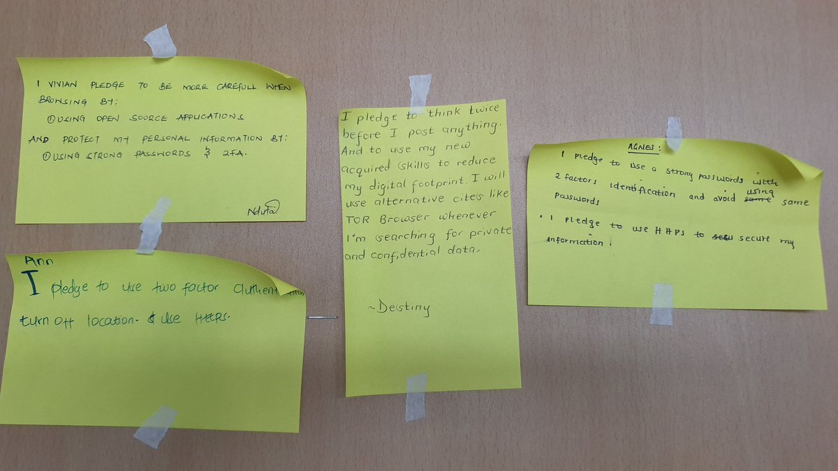 flesymz's tweet photo. The topic of today's workshop was Digital Security. We brainstormed on three areas: password protection, secure browsing, and personal information protection. At the end of it all, each participant #pledged to alter their habits for the better. #DataDetoxKitKE @Info_Activism https://t.co/a3JrbJzDb4