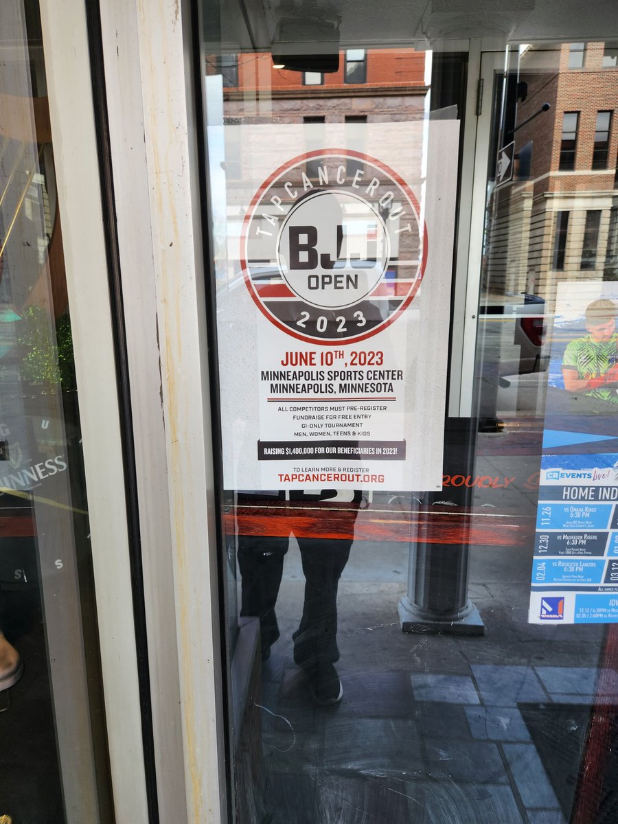 MajikOnly's tweet photo. Got a local bar to put up the bigger flyer in the window.  Support @TapCancerOut and combat sports. https://t.co/KqVYgkdmpr