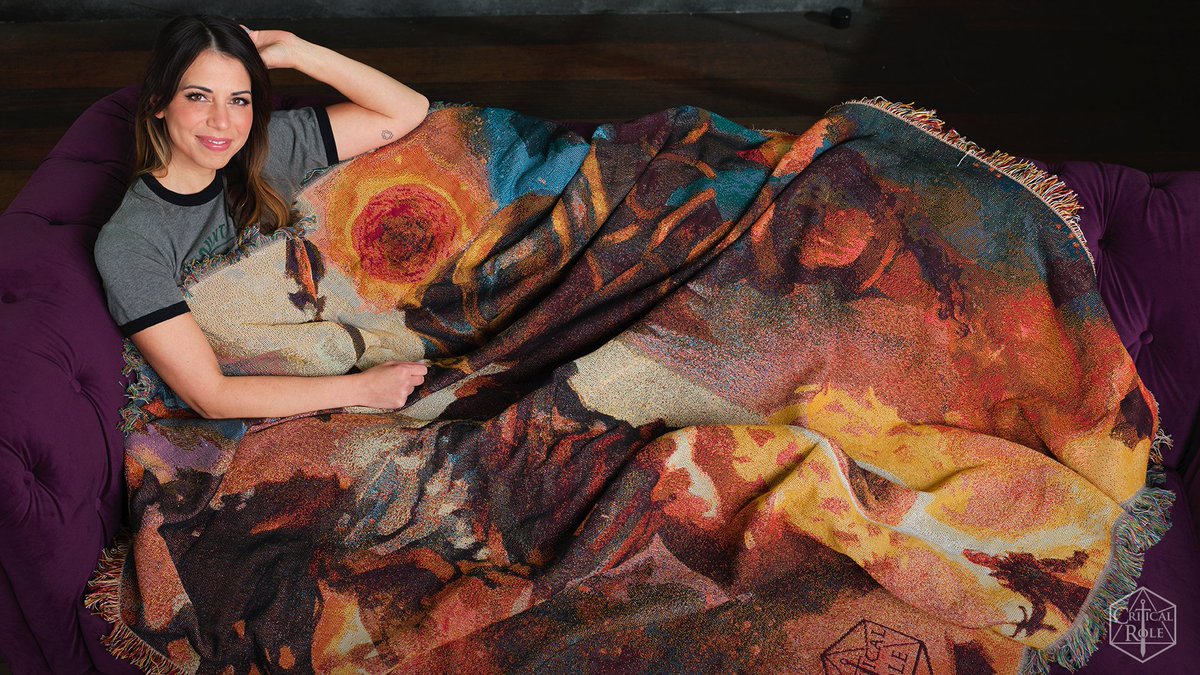 CriticalRole's tweet photo. Cozy up under the Calamity Woven Blanket with stunning art from @geneljumalon, or hang it on the wall for full apocalyptic tapestry effect! 🔥

🇺🇸 https://t.co/WUP8BG4V2p
🇬🇧 https://t.co/36ovqmtF5B
🇨🇦 https://t.co/fVMxWMmPKZ
🇦🇺 https://t.co/ksf03IZlo6
🇪🇺 https://t.co/xSbGxtrGCe https://t.co/AMG18JZ4QL