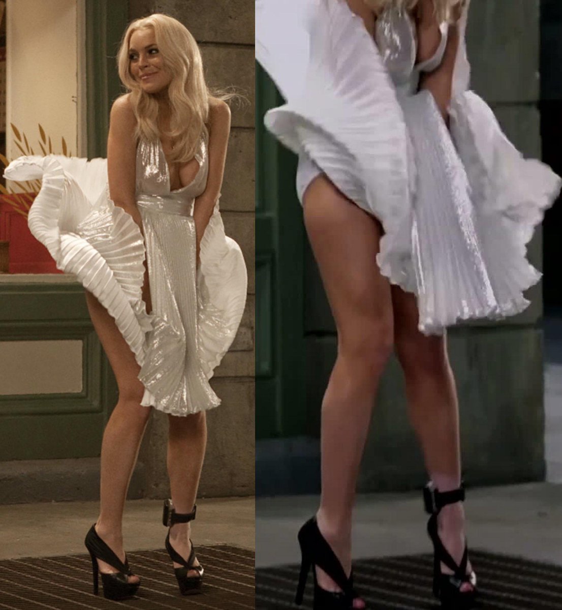 notgwendalupe's tweet photo. 10 years ago today, lindsay lohan recreated marilyn monroe's air vent moment with an ankle monitor https://t.co/dygMFWMRDu