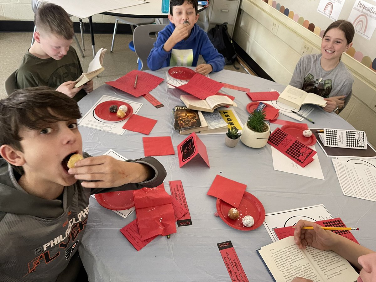 before they get to choose their next novel, Ss did a book tasting to see which book best fit their “taste” - it was such a cool experience to see them get hooked into a novel so quickly (some even more than one!). the donuts were just a bonus 🍩 📚 #ReutterRocks