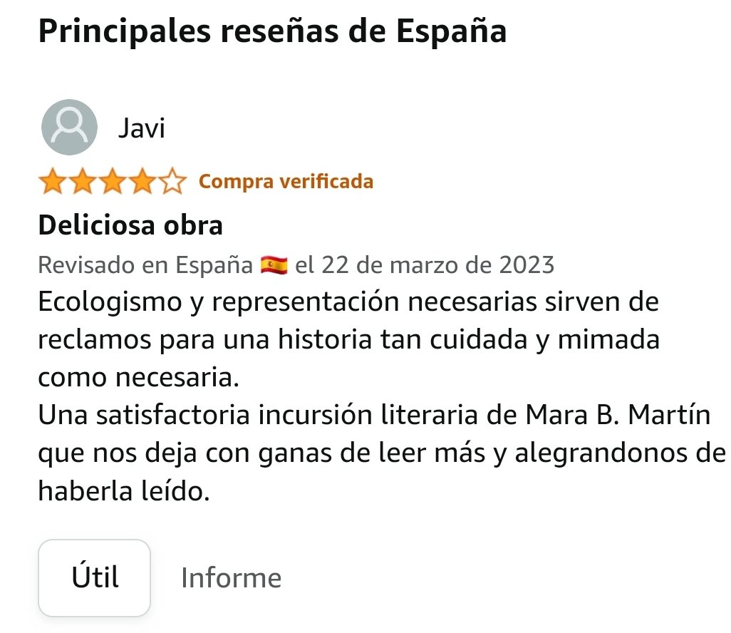 Marawrites1's tweet photo. Me han dejado una nueva reseña en #amazon de #wallade, no sé quién eres pero muchísimas gracias 😊 https://t.co/On047kS5yE