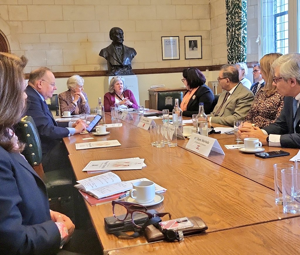 Informative roundtable for MPs/Peers with HE Ambassador <a href="/mortadarami/">Rami Mortada</a> of #Lebanon 🇱🇧 &amp; senior reps of Embassy of Iraq in UK 🇮🇶 &amp; <a href="/BahrainEmbUK/">Bahrain Embassy UK 🇧🇭🇬🇧</a> chaired by Rt Hon Karen Bradley MP &amp; Lord Rennard to discuss national &amp; regional developments week after our return fm #IPU146  in #Manama