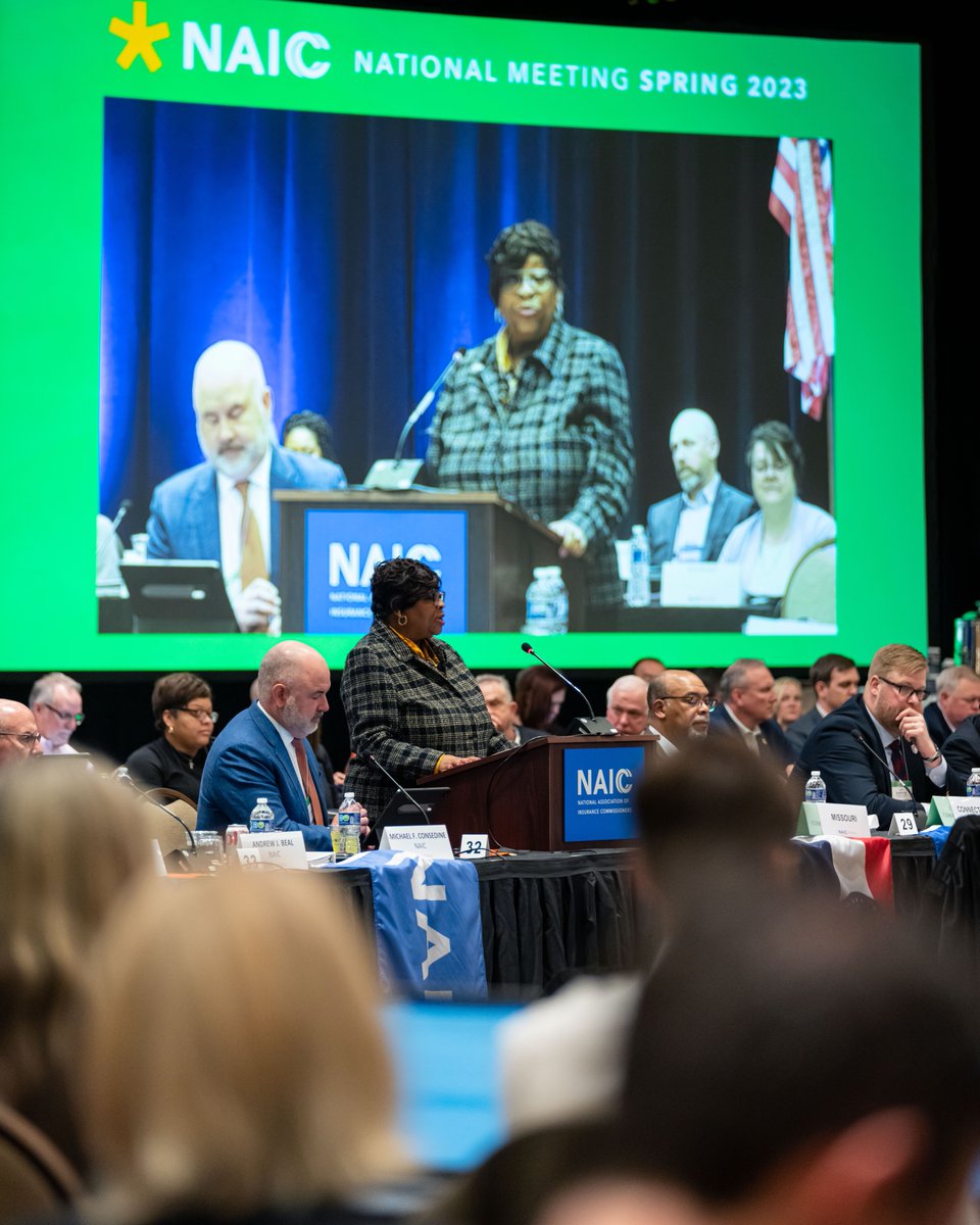 MissouriDCI's tweet photo. NAIC President @ChloraLM outlines the 2023 @naic priorities in her opening address. "I have the utmost respect for the talent &amp; knowledge represented by this body of regulators. I look forward to working with you this year &amp; to moving the ball forward for the consumers we serve." https://t.co/HxmsWEbsMg