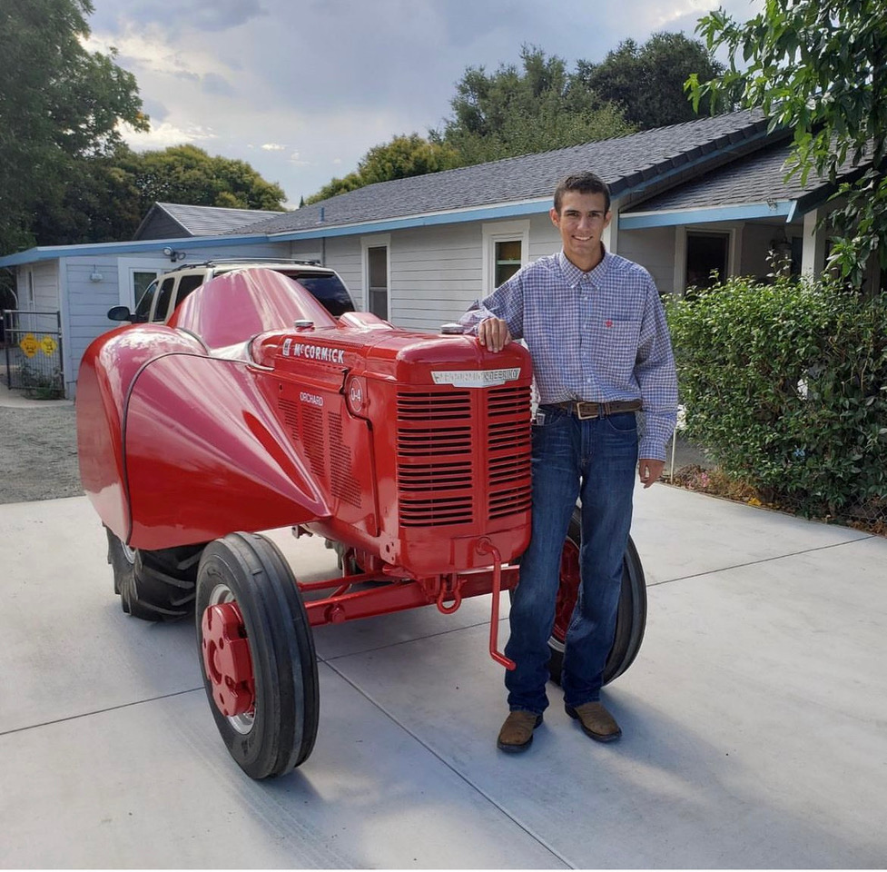 ChevronTRC's tweet photo. Congrats Josh Jorgensen, 2020 @Chevron TRC Finalist! Josh was named CA State Proficiency Winner for Agricultural Mechanics Repair &amp; Maintenance for his 1941 McCormick Deering O-4 tractor at the @californiaffa State Convention. We are so proud of you! 
@JBDewarInc @ChevronDelo https://t.co/XiMfL06K0H