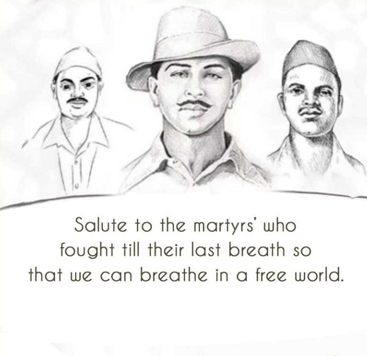 VidyaPomedkar's tweet photo. On this martyrs’ day, let us pledge to always fight for the right and never give up.
#23rdMarch #MartyrsDay
#BhagatSingh #Rajguru #Shukdev
@VidyaPomedkar https://t.co/KJ6TXSStDz