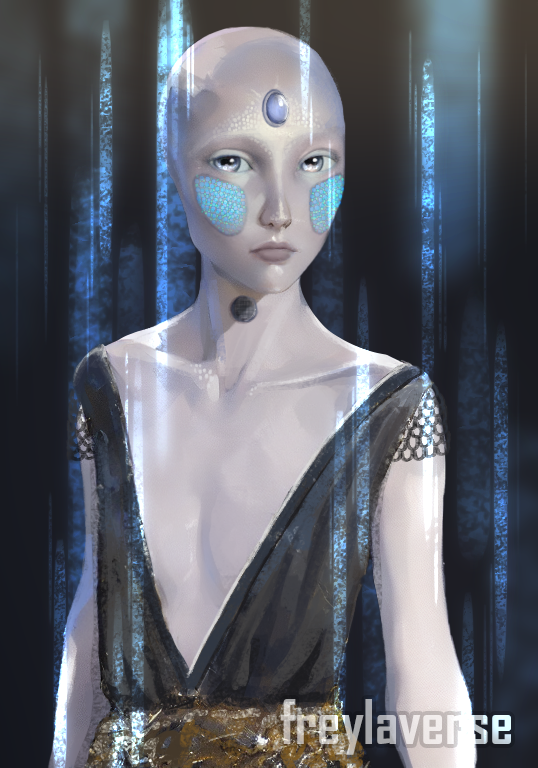 freylaverse's tweet photo. Pei from the Wayfarers series by Becky Chambers! I drew this as kind of a "date outfit" idea. She probably doesn't get many chances to go on real dates with Ashby, but I bet she's stunning when she does. https://t.co/tCaMjO512N