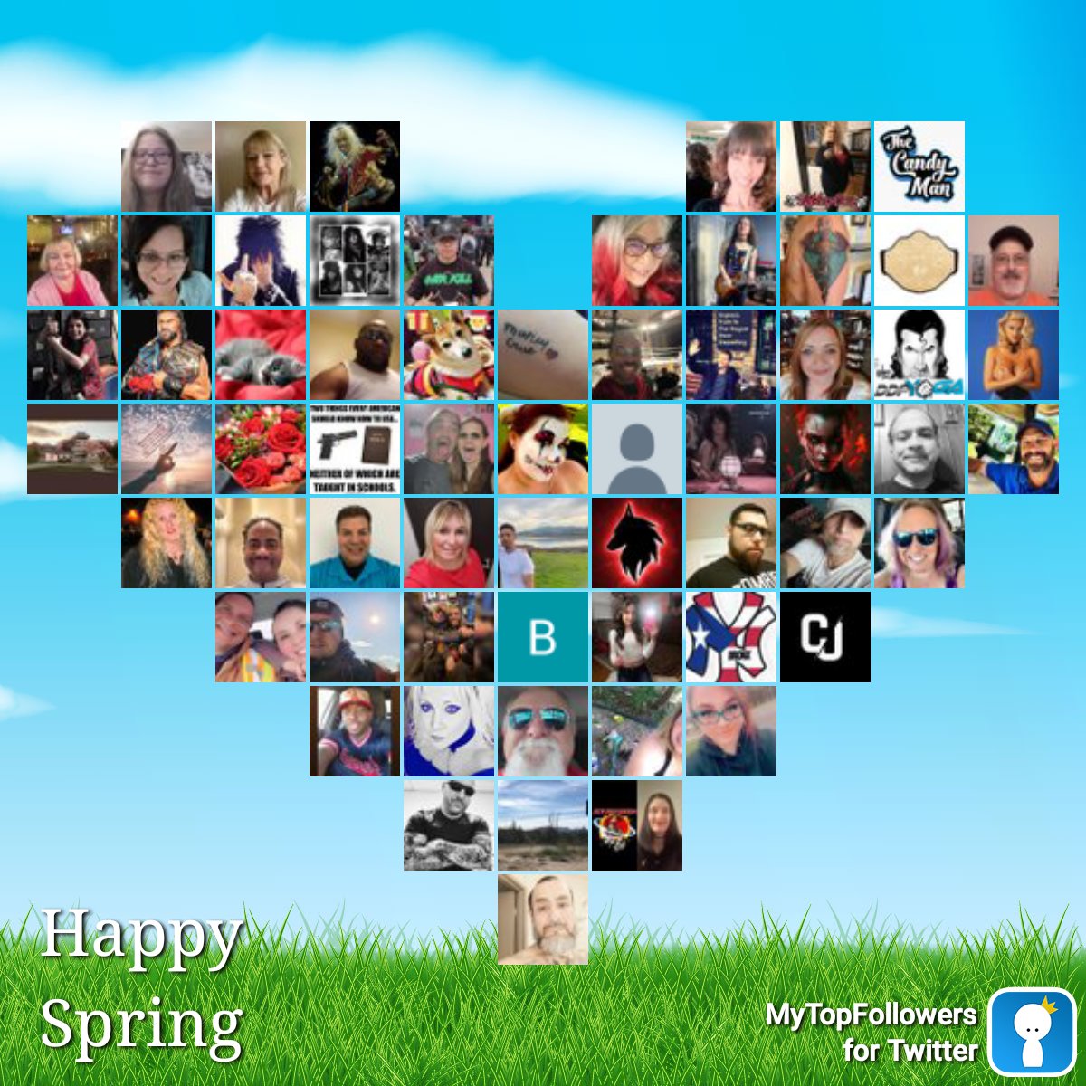 My top amazing fans #mytopfollowers #Spring via dixapp.com/mytopfollowers… Retweet if you see yourself @RuthlesWitz @CindyResister2 @Spartankingfro1 @Rebecca84610720 @TaraNicole707 @CandyMan665 @DebbiBu04160774 @JamieG2019 @aa9I3SVxVxA3aZL @find...