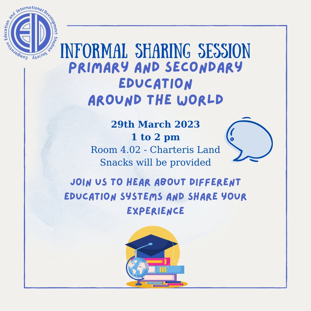 CeidSociety's tweet photo. Everyone is welcome to our informal sharing session next week! We'll hear from the following 5 countries: China, India, Mauritius, Ireland and France! https://t.co/hK0TzpAD0p