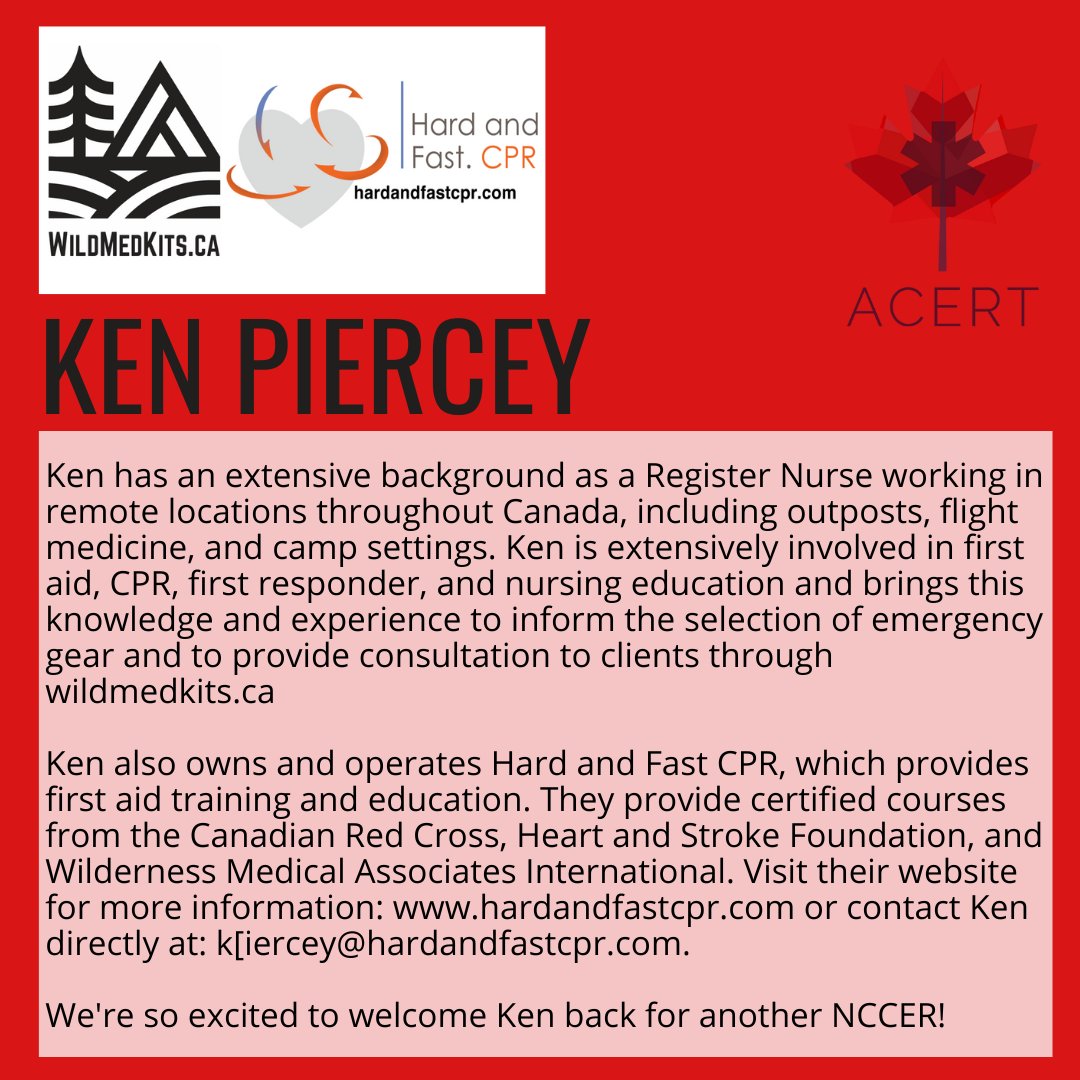 ACERTBOD's tweet photo. Announcing Presenter #1: Ken Piercey! 

Going camping? Planning a trip? Curious about what to pack in your first aid kit, but don't know where to start? Come learn all about building a first aid kit for any situation, with nurse &amp; emergency preparedness expert, Ken! https://t.co/Zm3Dhcynjy