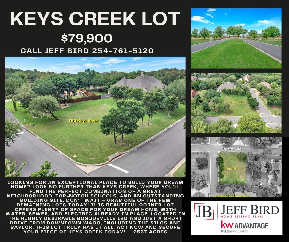 jbhstwaco's tweet photo. Don't miss out on this beautiful lot in Keys Creek.
https://t.co/wGXsIXXREe
#bosquevilleschools
#buildyourdreamhome
#kellerwilliamsadvantage
#jeffbirdhomesellingteam https://t.co/3GixXtlAcQ