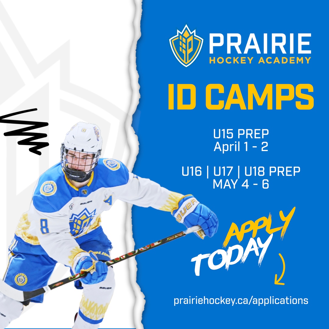 prairie_hockey's tweet photo. Interested in joining Prairie Hockey Academy?⁠
Sign up for one of our ID Camps👇 ⁠
⁠
🔸U15 Prep🔸April 1 - 2⁠
🔹U16 | U17 | U18 Prep🔹May 4 - 6⁠
⁠
Swipe for more info or visit https://t.co/XtHspb0ATd⁠
⁠
#PrairiePower #WinAllDayEveryDay https://t.co/6VPT06cMbl