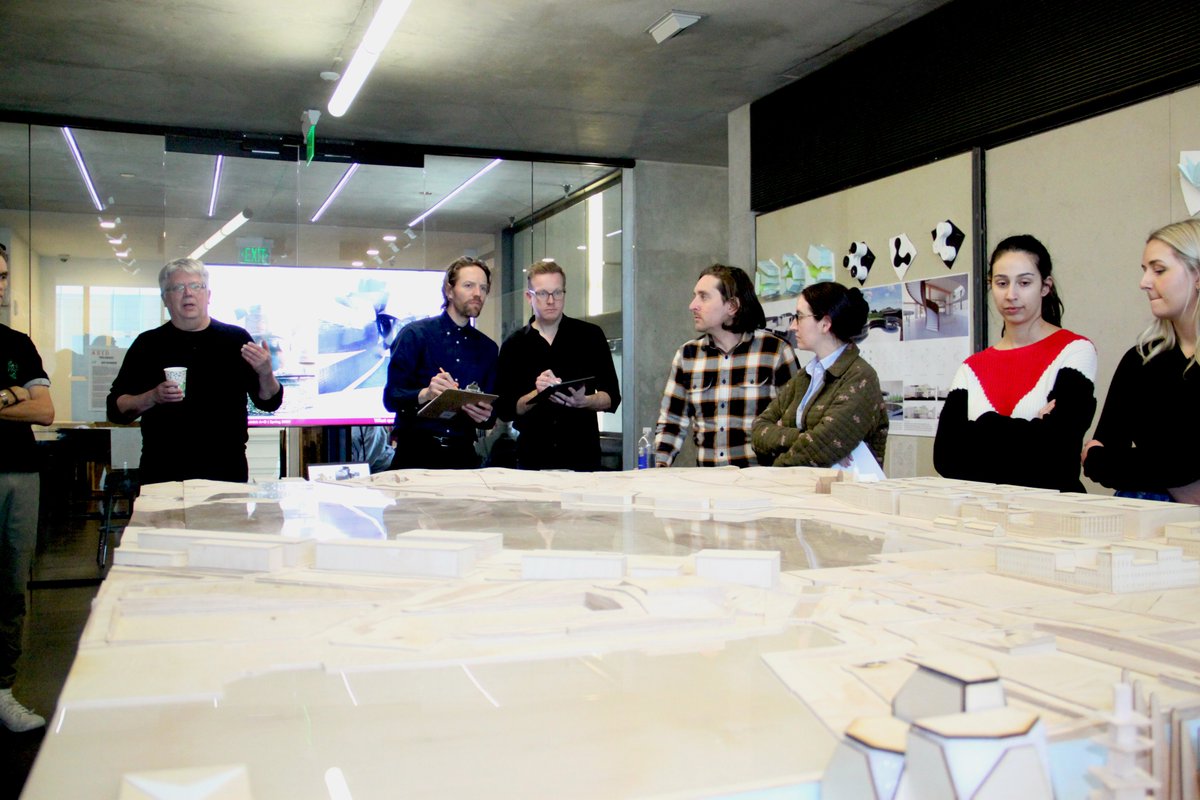 FayJonesSchool's tweet photo. Before heading out for spring break, students presented their projects for mid semester reviews.

Pictured here are studio with Marlon Blackwell; Dean Peter MacKeith and Studio Gang; and Alexandra Waller and Jeremy Smith.

#UARK #ArchitectureandDesign #FayJonesSchool #midsemester https://t.co/iHl5R2GmCs