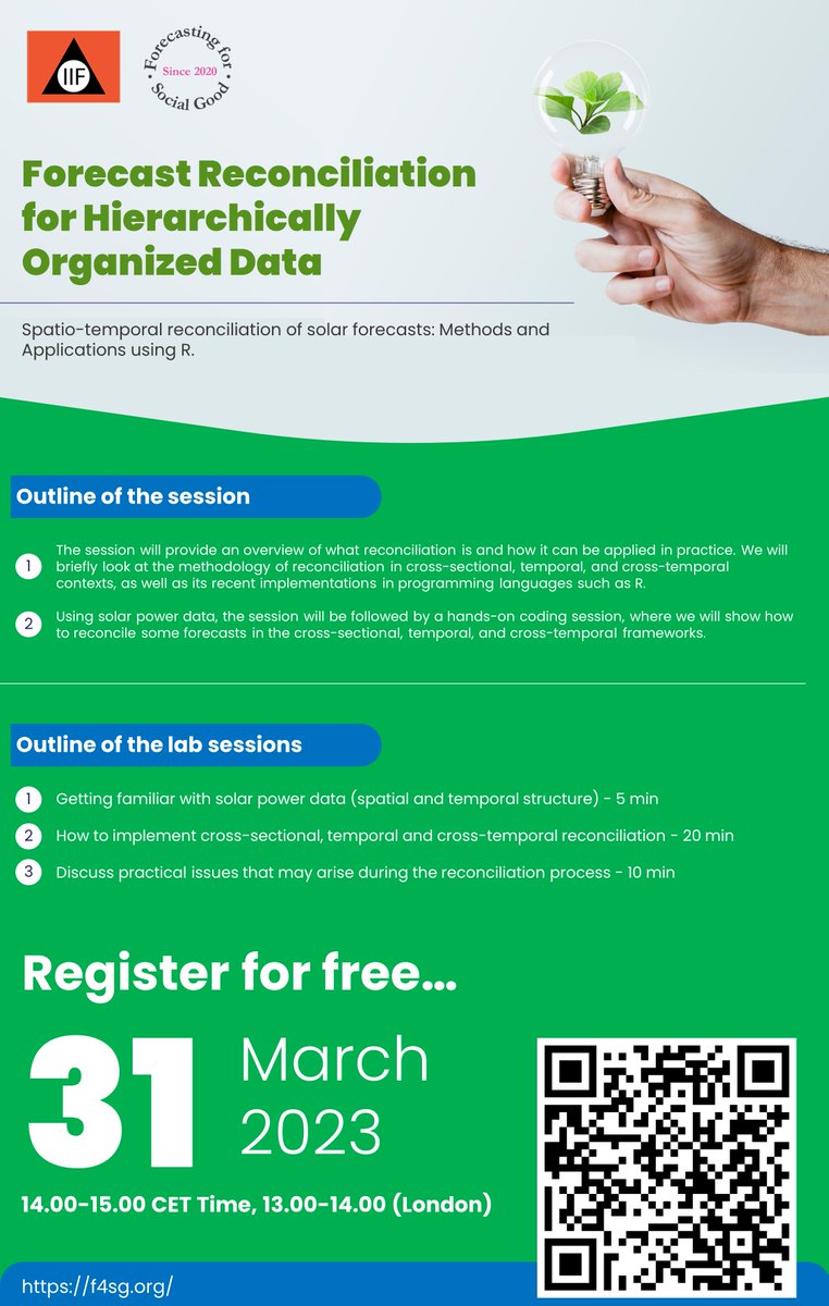 FSG_forecast's tweet image. Join our hands-on training session on cross-temporal forecast reconciliation.
Join our training session on March 31st.
Register for free now: lnkd.in/ej5Y55Nc
Don't miss out on this opportunity to expand your skills!
#forecasting #hierarchicaldata #reconcileforecasts