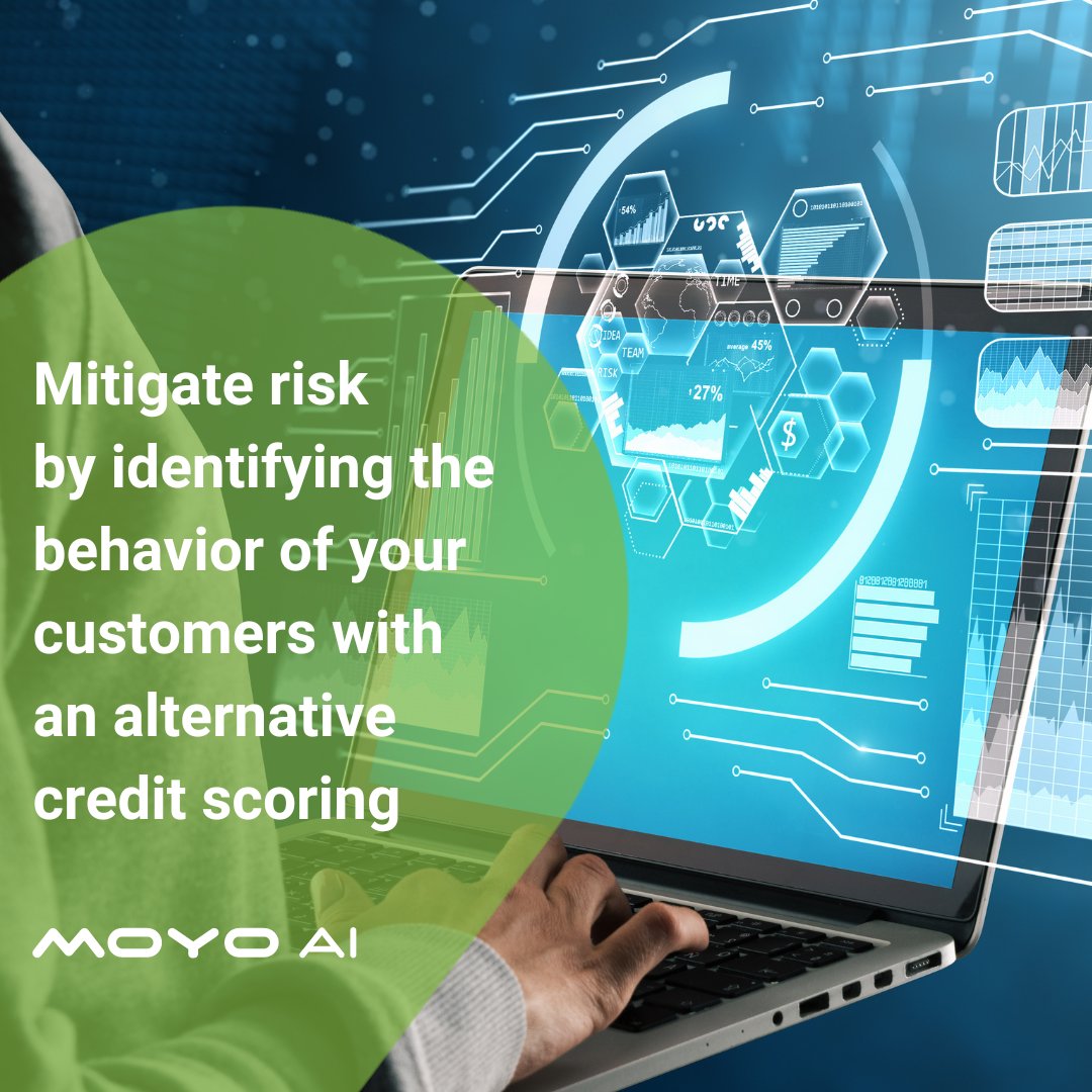 moyoAI's tweet photo. Mitigate risk by identifying behaviors with an alternative credit score https://t.co/ipSwVg9zCz ← Contact us to learn more about our innovative alternative credit scoring. https://t.co/h46wdYaZhg
