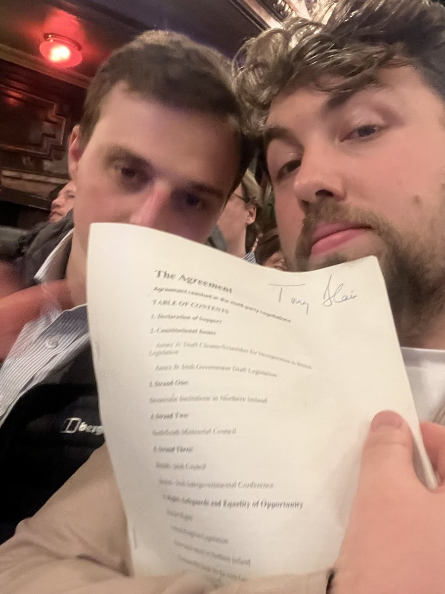 JoeHarris1995's tweet photo. @RestIsPolitics Will Alastair sign my Good Friday agreement with TONY BLAIR #TonyBlair #TRIP https://t.co/gy8HxwFaNr