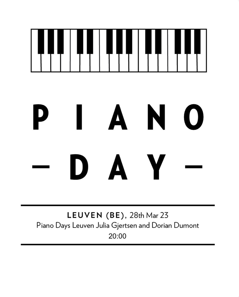 I'm happy to share that I will play in Leuven on March 28th as part of the Piano Day(s) concert series: 30cc.be/en/programma/i…