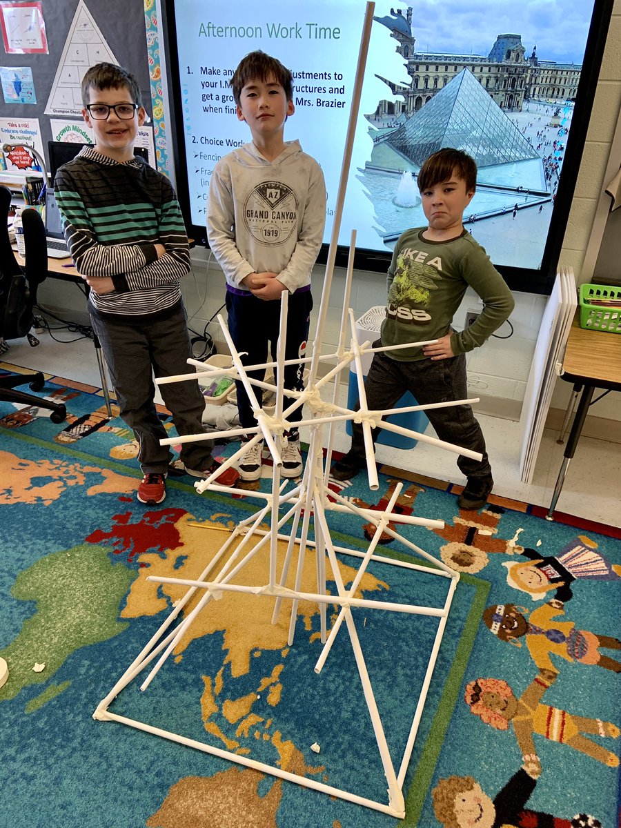 Mrs_Brazier's tweet photo. Creative 4th grade designs based on I.M.Pei’s modern style of architecture❤️ @CPES_Cheetahs https://t.co/FojPQgpb6a