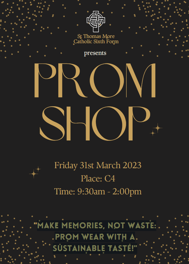 STMRCA's tweet photo. First ever Prom Shop, Friday 31st March 9.30-2pm in C4 (changing room available).  Make memories, not waste: Prom wear with a sustainable taste!" https://t.co/dbD2KKKo1O