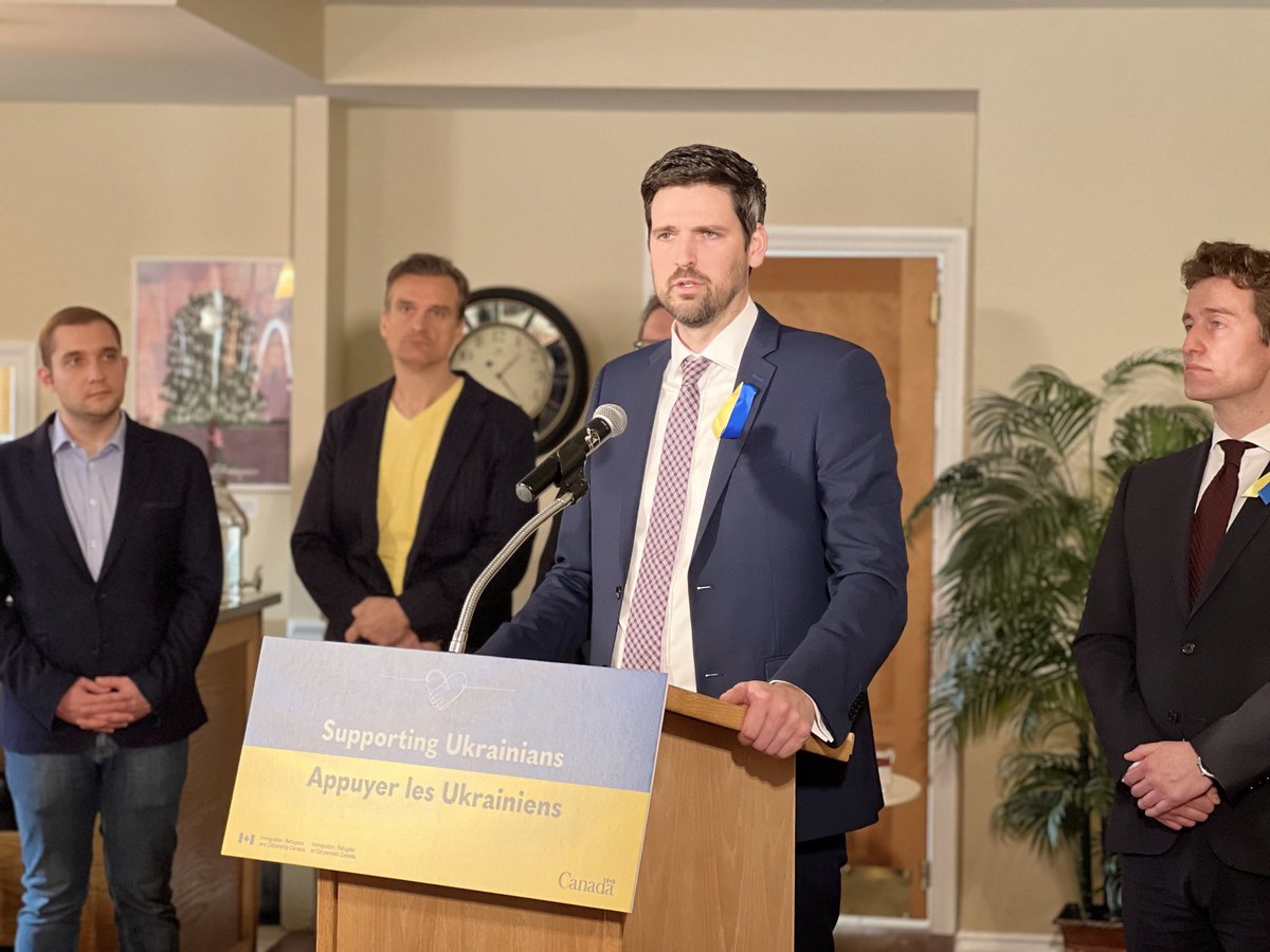 SeanFraserMP's tweet photo. Le Canada étend le programme CUAET.

Alors que la guerre d'agression de Poutine contre l'Ukraine se poursuit, nous continuerons à soutenir les Ukrainiens en leur offrant un refuge au Canada. https://t.co/HynYCTV2uu