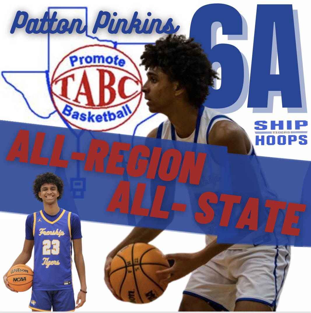 BoysFrenship's tweet photo. ⭐️ TABC All-State ⭐️
Congratulations @pattonpinkins1 on being selected to the TABC 6A All-Region &amp; All-State teams! #2BContinued 
@FrenshipSports @HubCityPrepsLBK @806hsscmedia @LoneStarVarsity @pchristy11 @CollieronTV @arielle_schafer @NathanGiese https://t.co/zh43jf6cYD