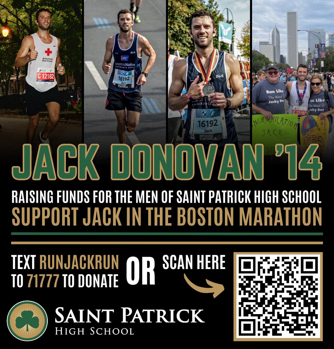SaintPatrickHS's tweet image. Jack Donovan ‘14 is on a quest to complete the six Abbott Major World Marathons, with the Boston Marathon up next on April 17. Jack is generously raising funds for the young men of Saint Patrick High School through his efforts over the next month, and your support is appreciated!