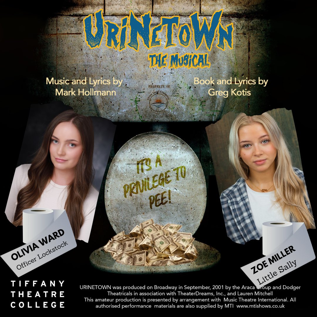 TTCpacollege's tweet photo. Introducing our cast for URINETOWN : The Musical! (1/3)

A Hilarious &amp; resonant story of corruption, greed, revolution and love, in a world where water is worth it’s weight in gold!

Tickets available via https://t.co/CY9iMobYkK https://t.co/DjcqI2zY0d
