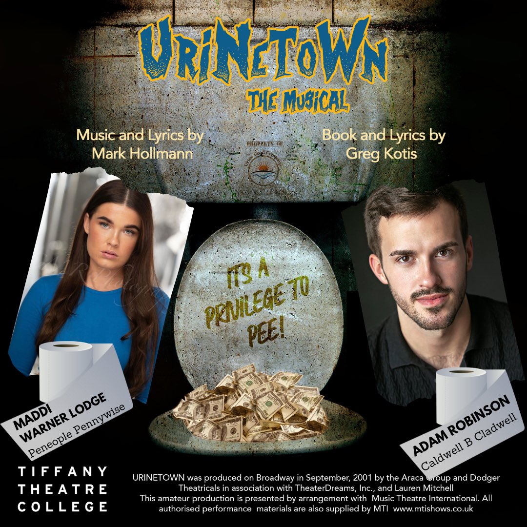 TTCpacollege's tweet photo. Introducing our cast for URINETOWN : The Musical! (1/3)

A Hilarious &amp; resonant story of corruption, greed, revolution and love, in a world where water is worth it’s weight in gold!

Tickets available via https://t.co/CY9iMobYkK https://t.co/DjcqI2zY0d
