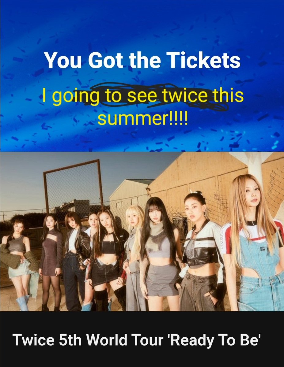 jblazn's tweet photo. Been a week since I became a ONCE and now I got tickets for TWICE ready to be world tour! 😭 Who else is going?!  #twice   
#READYTOBE_WORLDTOUR https://t.co/Lkt02LeEKb