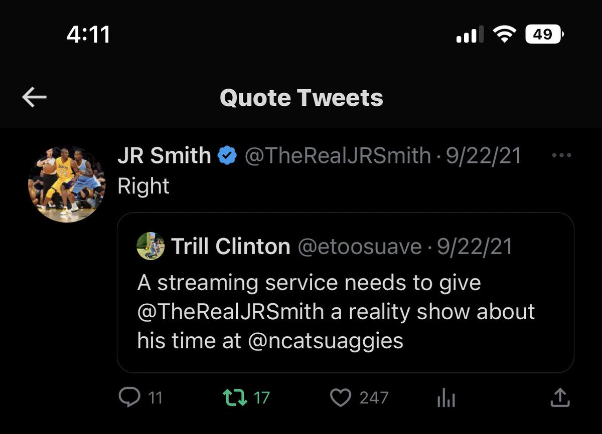 etoosuave's tweet photo. Ight I need a production credit or something @TheRealJRSmith 😂 https://t.co/YNUxxL21tO