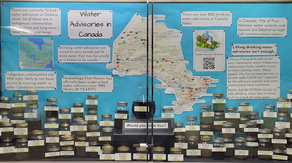 CLKlibrary's tweet image. Over 2B people in the world don’t have access to safe drinking water, and over 80,000 of these people live in Canada. Visit the library displays to learn more about the current water crisis and how you can take action! #WorldWaterDay 💦 @PDSB_Libraries @PeelSchools