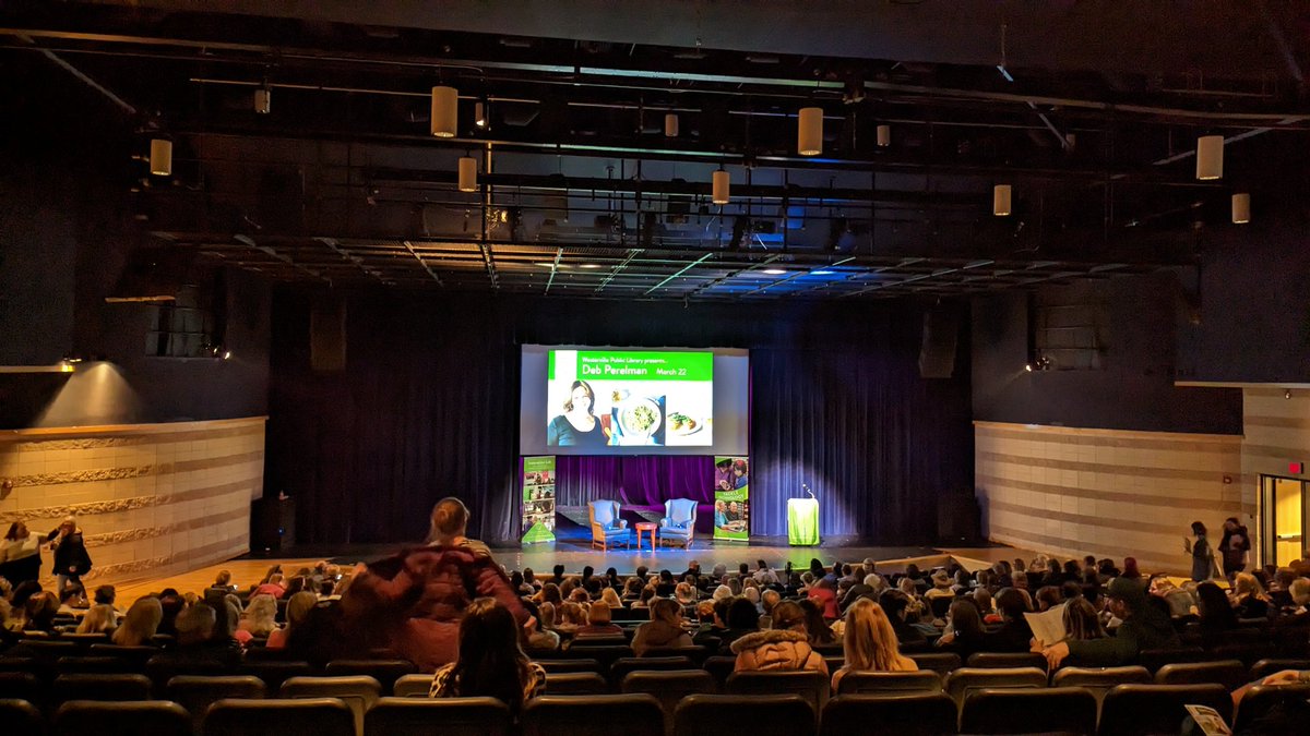 westervlibrary's tweet photo. Waiting (patiently?) for Smitten Kitchen's @debperelman and @BreakfastwNick to take the stage for tonight's #wplauthors event! Let's get cooking! 🍝 https://t.co/uol8CgxMSu