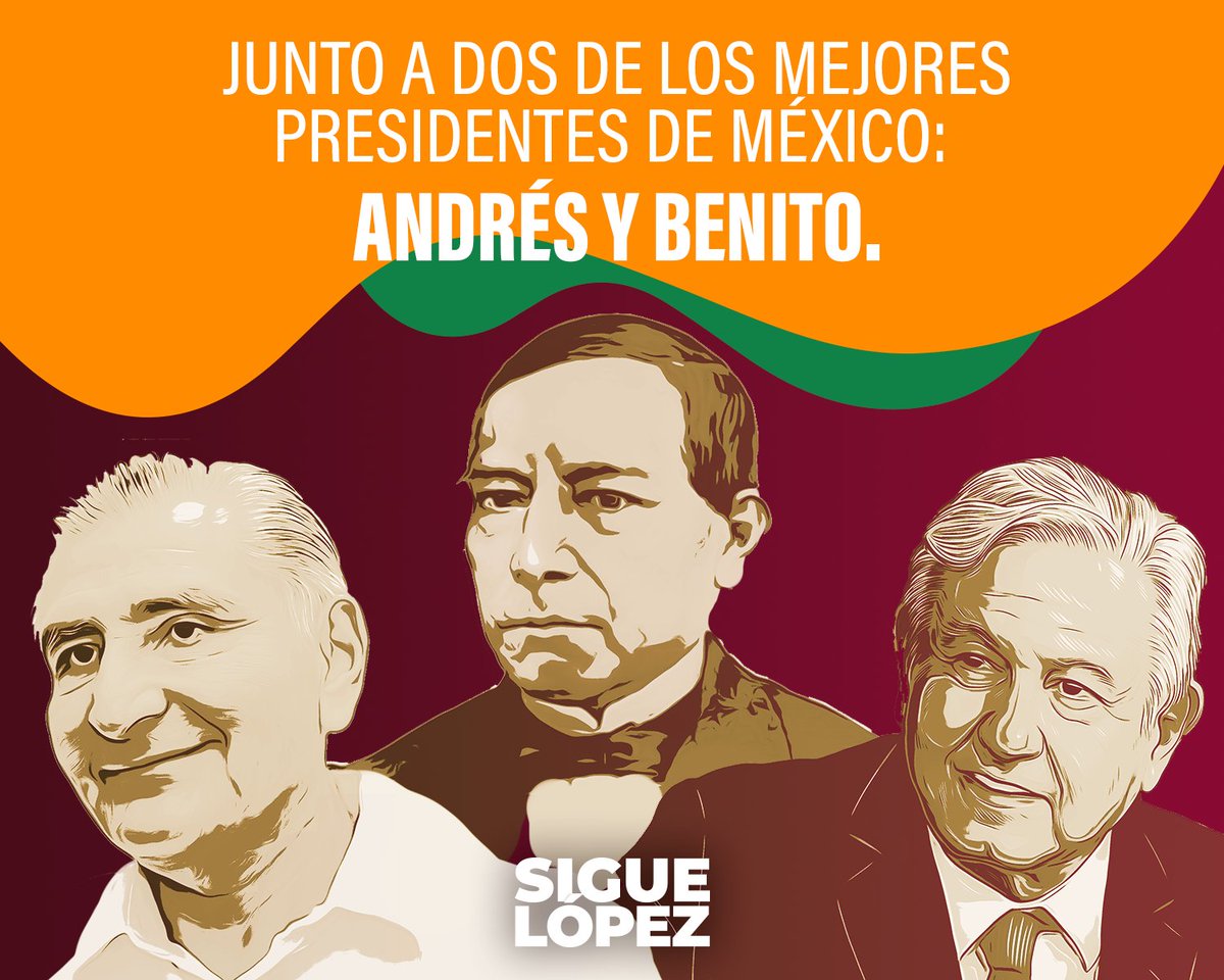 quesiga_lopez's tweet photo. Junto a los mejores presidentes de México: Andrés Manuel López Obrador: en la conmemoración del nacimiento de Benito Juárez en Guelatao, Oaxaca. https://t.co/mJTg4sP3IY