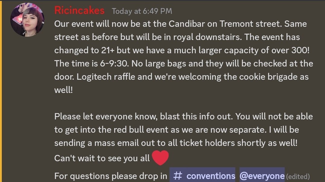 TwitchBoston's tweet photo. Our #paxeast party venue has changed! Please share this around to avoid confusion!! 

For any questions please send a DM.
Please do not show up to the old venue as you will not have entry.
This new venue is the only place for the official Twitch Boston party. https://t.co/rQndhaT4vp