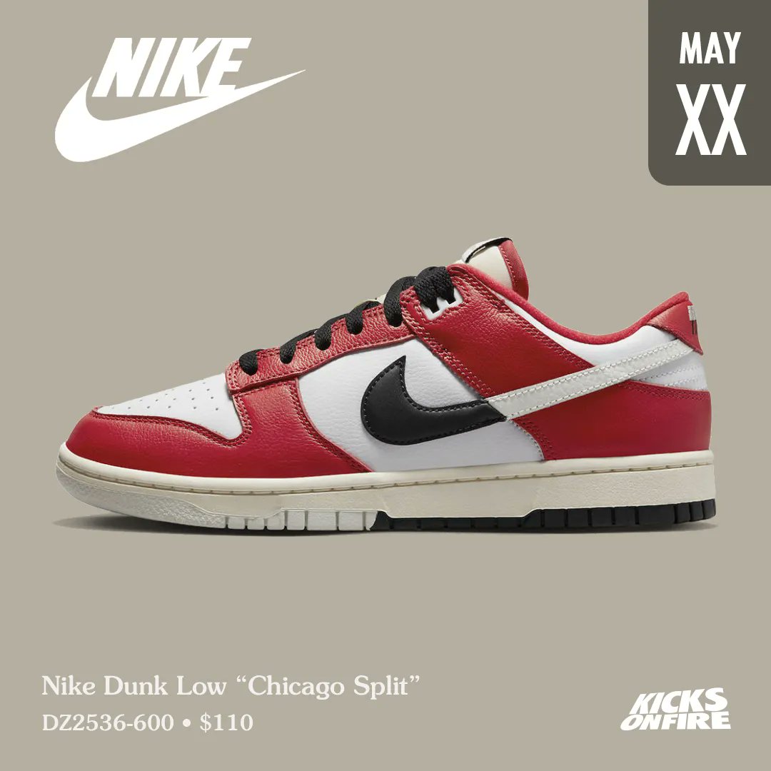 kicksonfire's tweet photo. Nike Dunk Low “Chicago Split” ❤️🖤 Cop or drop ? https://t.co/ozZmLjCEsT