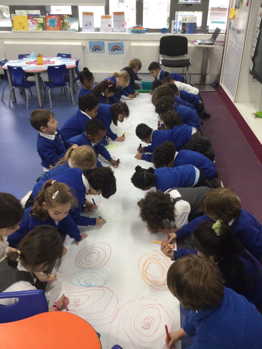 MissOconnorSW's tweet photo. Aqua Class enjoyed developing their fine motor skills this afternoon.  We drew lots of different sized circles whilst listening to music, that helped us ‘Squiggle whilst we Wiggled’. @ShacklewellE8 @ShacklewellFams ⭐️😀⭐️😀 https://t.co/WiTToVmrkh