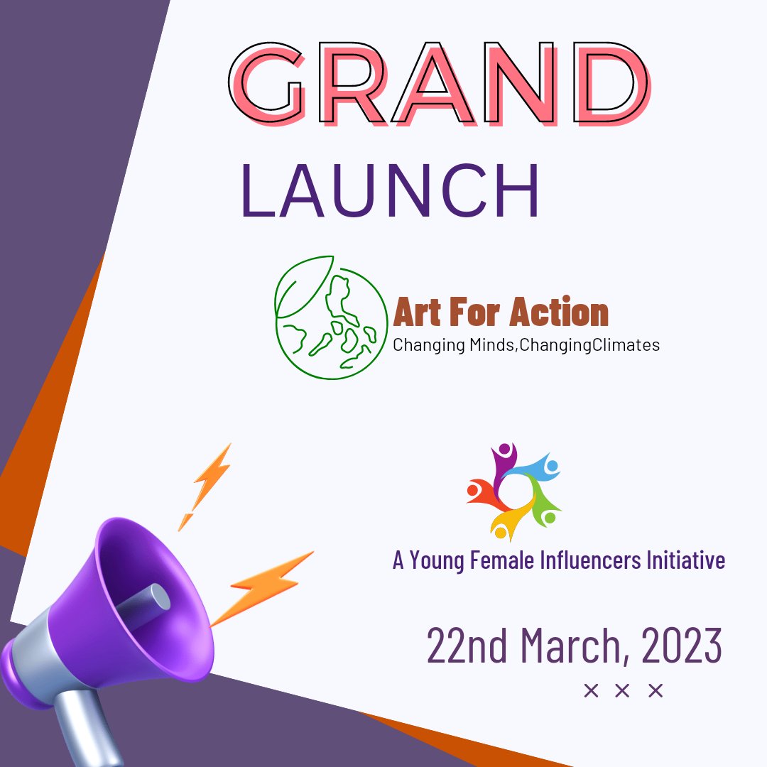 yfinfluencers's tweet photo. Exciting news! 🌍🎨 We are thrilled to announce the launch of @artforaction_, a #climatechange initiative by @yfinfluencers.#ArtForAction aims to use creative expressions to change mindsets and protect our planet.#ClimateChange is affecting #ruralgirls and their communities, and https://t.co/iIO99jRaQS