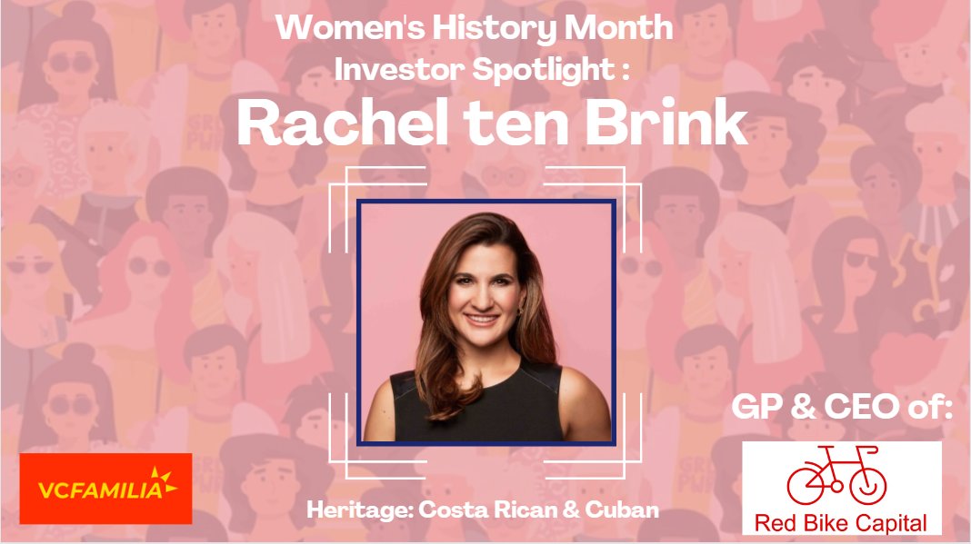 Today's WHM Investor Spotlight: 💪💗 @rtenbrink1 is General Partner and Co-Founder of @redbikecapital, a Latinx and woman-led Venture Capital fund based in New York that invests in early stage- investing in US-based FinTech, SAAS, Health & Wellness.