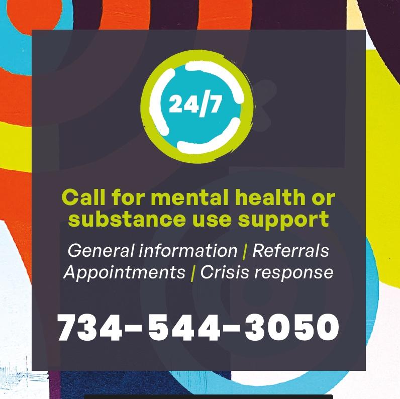 Did you know that Washtenaw County offers a 24/7 helpline for individuals seeking mental health or substance use support? Call 734-544-3050 to access the CARES line anytime.