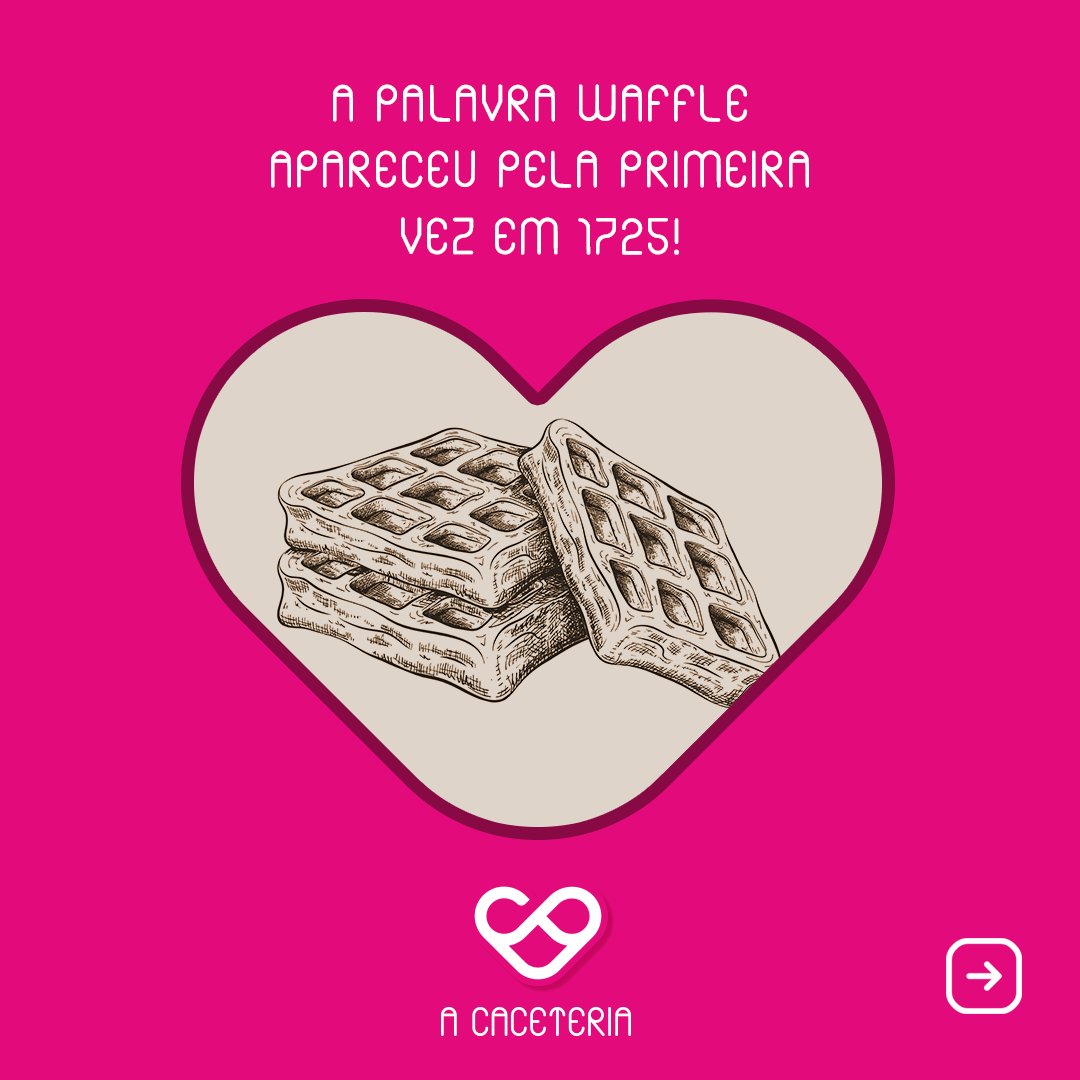 acaceteria's tweet photo. Hoje é #DiaDoWaffle e nós temos muitos motivos pra comemorar! 🧇

Nossa carro-chefe também é a doçura mais desejada  e cheia de histórias pra contar! Pra essa data, trouxemos algumas curiosidades sobre os waffles que nós temos certeza que você nem imaginava. 💗 https://t.co/74l5Zn3Uc9