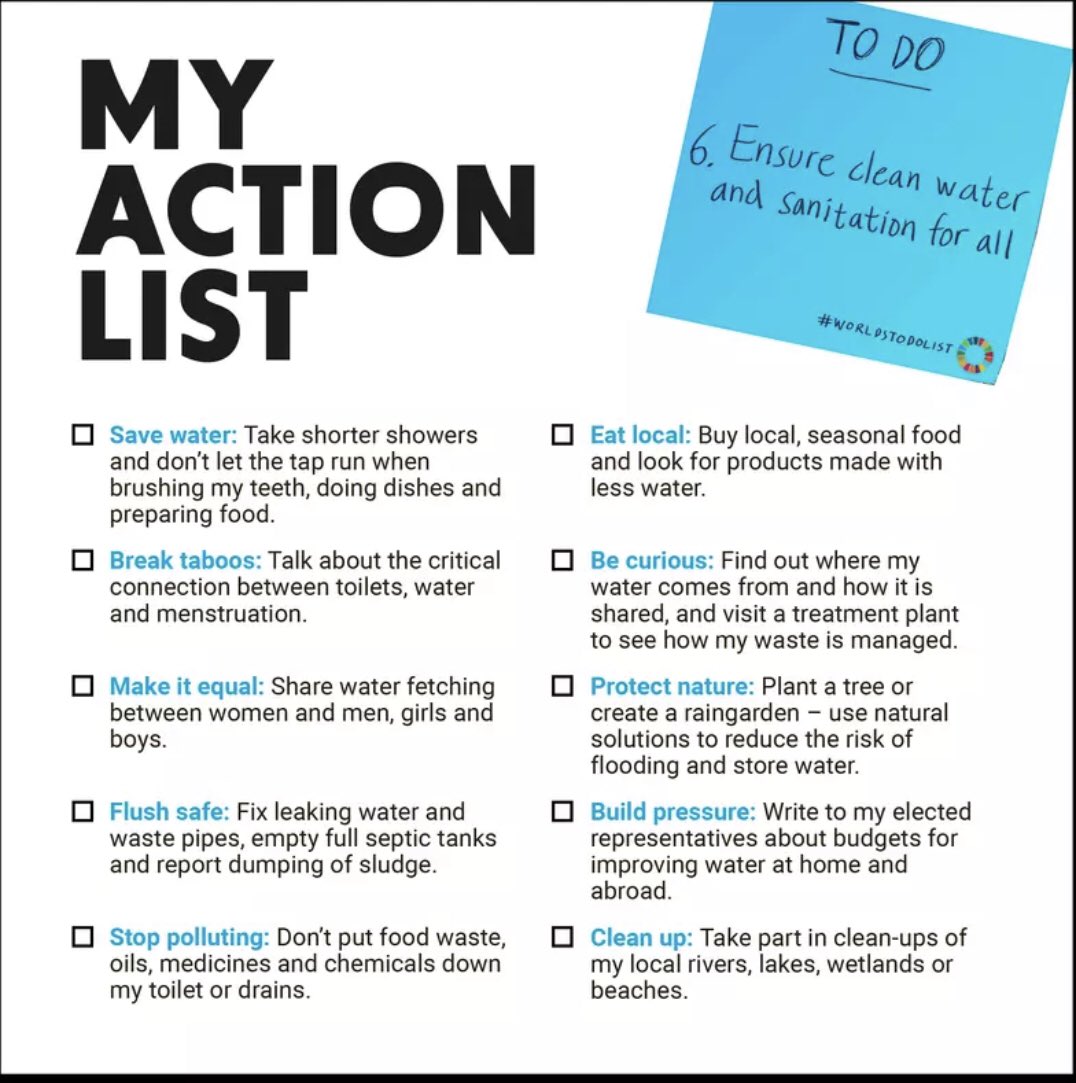 ServeleadHuman's tweet photo. Water affects everyone, so we need to take action. See picture to read how you can help; do take action now!

Tell us which part of the list you will be committed to. 

#WorldWaterDay #GlobalGoals #WaterDay #ProjectAqua #iWash #BeTheChange #UnitedNations #TakeAction https://t.co/5rT0PEyF7G