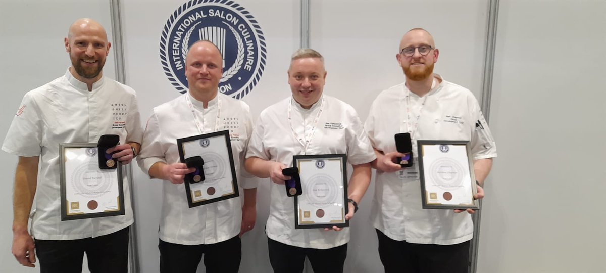 Bronze medals for each of these talented guys at #HRC23 @danfarrand13 @MattVernonChef @Dankirkpatrick4 @matt_chapman8 . One to savour and a fantastic couple of days !🏅🏅🏅🏅