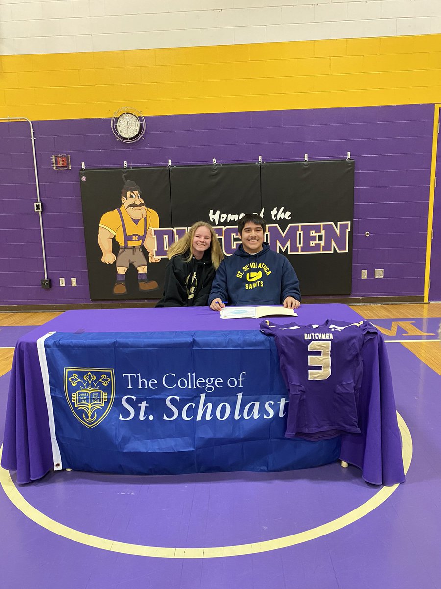 It is official. I have signed to continue my academic and football career at <a href="/StScholastica/">St. Scholastica</a> #LiveTheStandard <a href="/Coach_Heffernan/">Mike Heffernan</a>