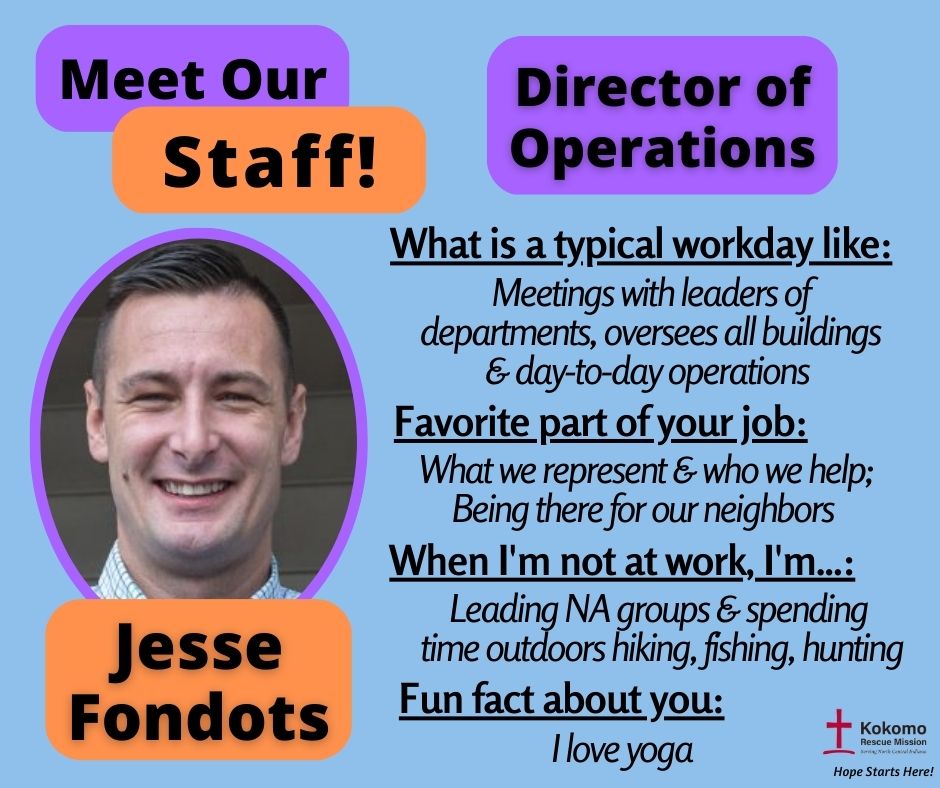 Join us in wishing our Director of Operations, Jesse Fondots, a happy bday today! He has served the Mission for 4 yrs overseeing all operations that occur in our 9 properties. He is passionate about what the Mission stands for, who we support, &amp; Jesse fulfills the vision of KRM!