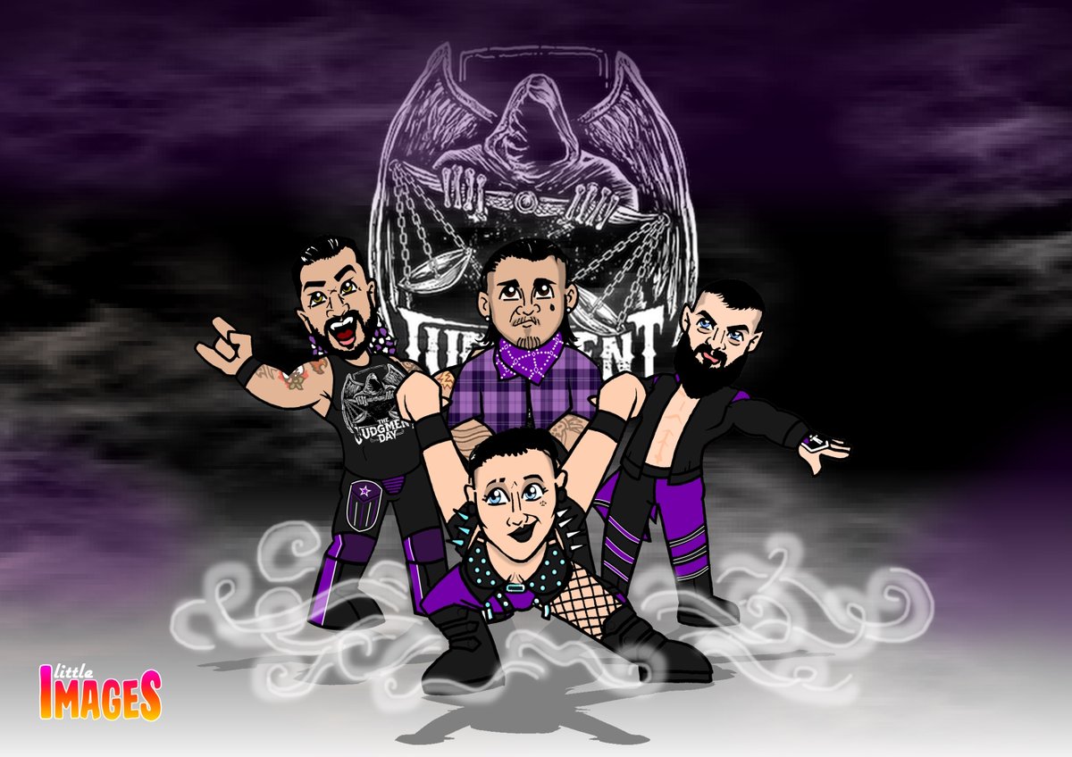 BuckBuckworth's tweet photo. Its Time for the Judgement Day to Arrive at #littleimages @RheaRipley_WWE @ArcherOfInfamy @FinnBalor @DomMysterio35 
i spread #smilesformiles whilst you lot spread #grattitudeforattitude #mamirules https://t.co/9ALbVGqepv
