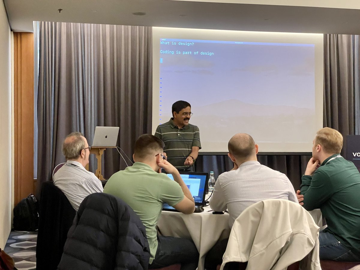 angheloiu's tweet photo. Thank you, @venkat_s , for this very insightful and useful Software Design in Practice workshop @VoxxedBucharest ! https://t.co/P3oNIP0Ezo