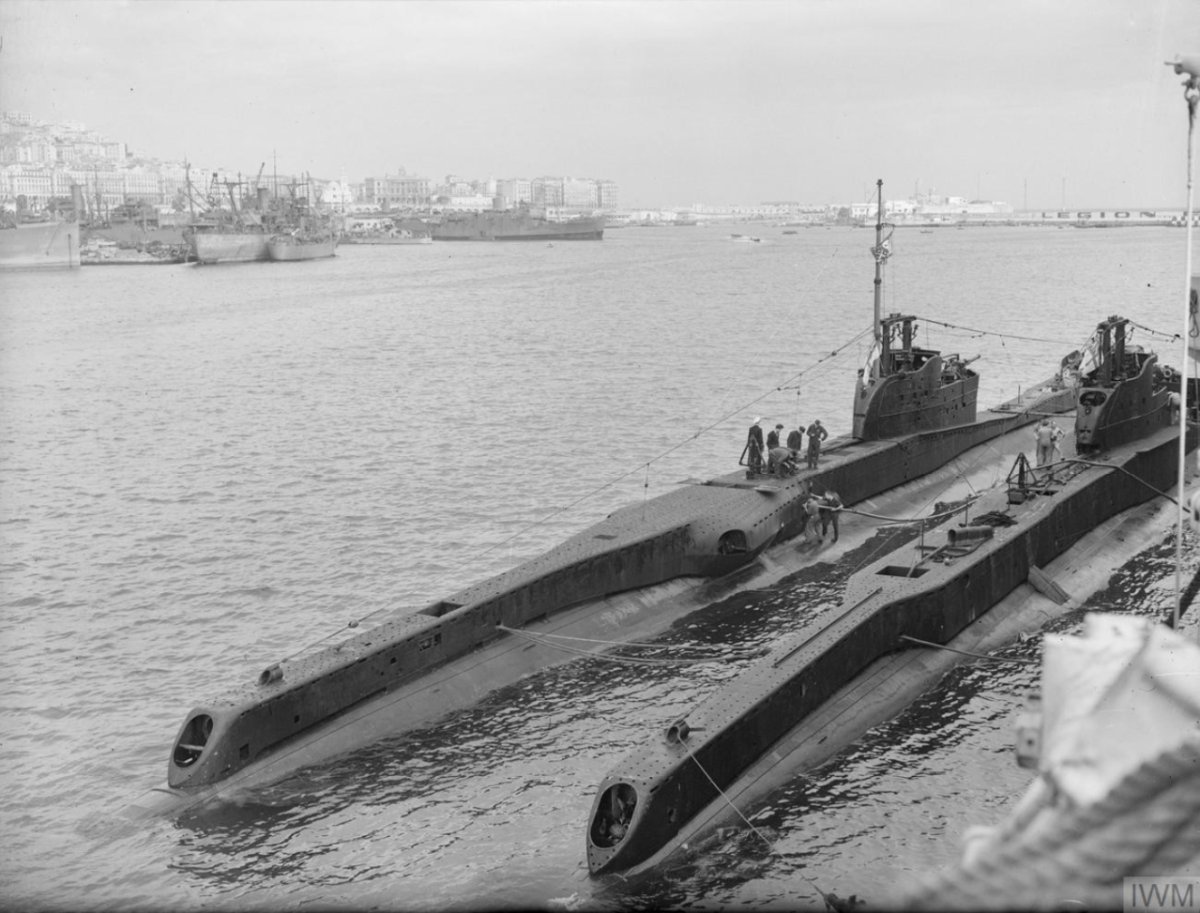 RNshiplosses's tweet photo. 23 Mar 1943 // Submarine HMS Turbulent was declared overdue on this date. She disappeared with all 67 crew while on patrol in the Tyrrhenian Sea, cause unconfirmed, possibly mined or sunk by Italian AS vessels. (Image © @I_W_M A 14795, Turbulent on the left) #RoyalNavy #WW2 https://t.co/j3gAykKhwE