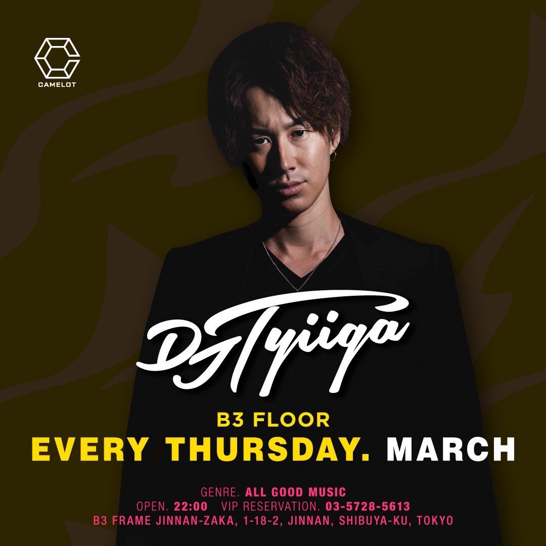club_camelot's tweet photo. 👑TONIGHT👑
THURSDAY CAMELOT

☃️Welcome Winter Campaign☃️
男性 : 1000円/2ドリンク
女性 : 500円/4ドリンク

INTERNATIONAL GUESTS
Admission FREE🆓
外国籍のお客様は終日入場無料‼︎

DJs:TYIIGA
TAKUMA,DA1,TAIYO,JAKE,AILE,Ryuji,ASAHI,Rei,DAIJU
MC:BULL,HIKARI https://t.co/CLgLWmfR1I