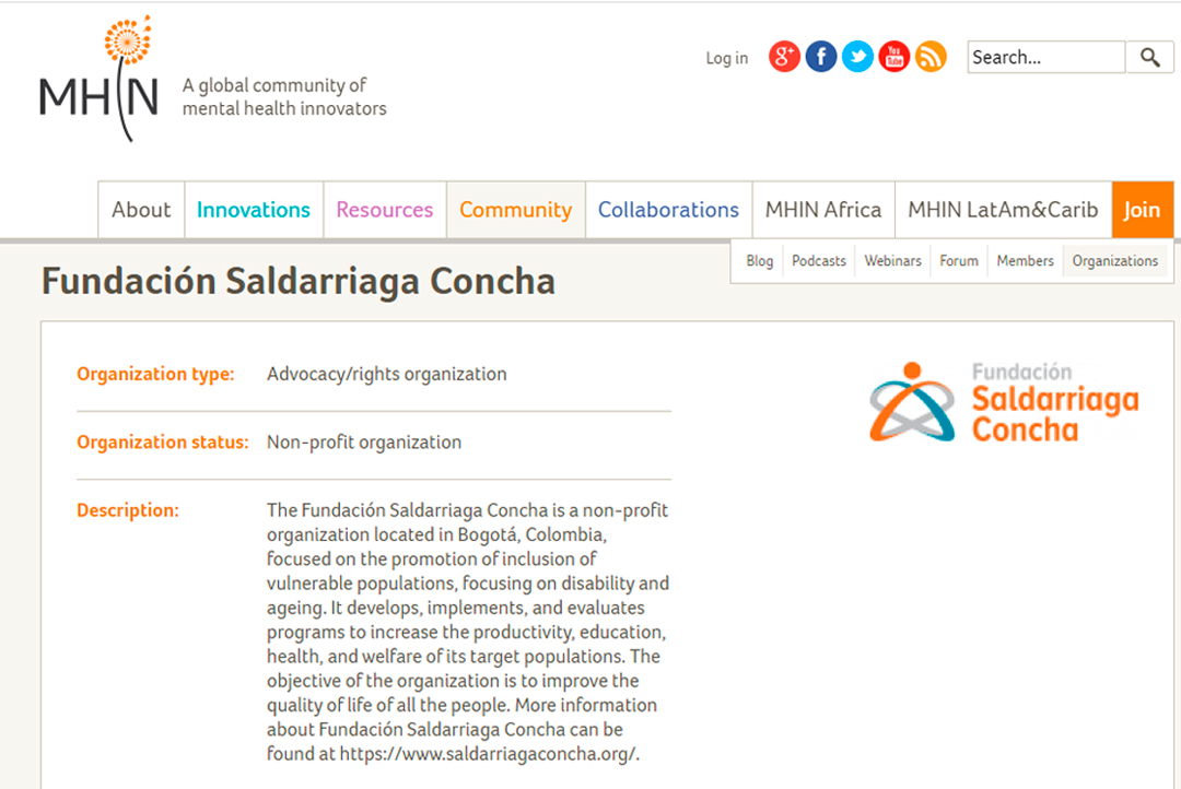SaldarriagaConc's tweet photo. Estamos muy orgullosos de anunciar que, gracias a nuestras acciones innovadoras en #SaludMental, hoy hacemos parte de @MHInnovation, una red global de intercambio de conocimientos para profesionales, investigadores y legisladores en salud mental. 🙌

👉https://t.co/pq3M8qu0KF https://t.co/0GMQeJKOon