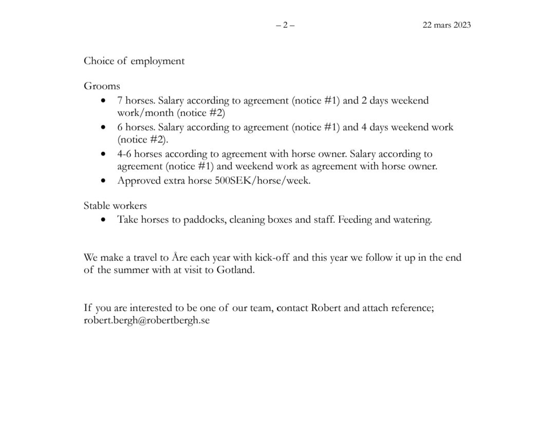 New contract of employment. Courious? Contact robert.bergh@robertbergh.se